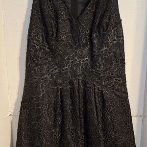 Leifsdottir Black Lace Prom Dress